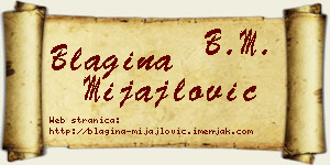 Blagina Mijajlović vizit kartica